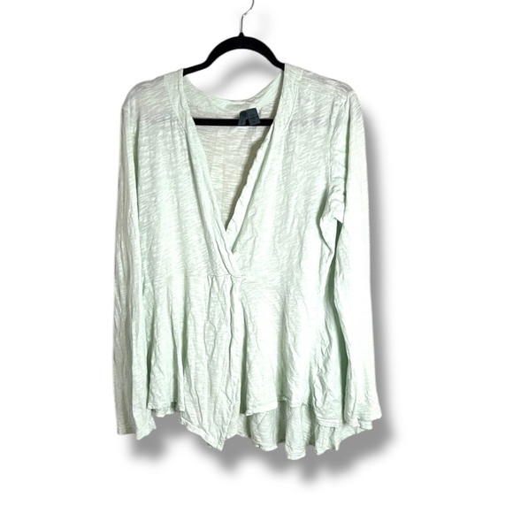 Left of Center Light Lime Green Babydoll V Neck Size XL - Picture 1 of 8